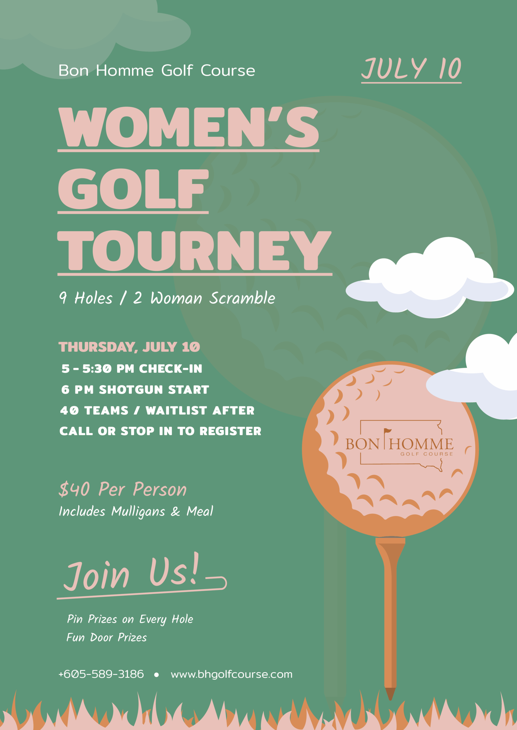 Bon Homme Golf Course Womens Tourney Flyer