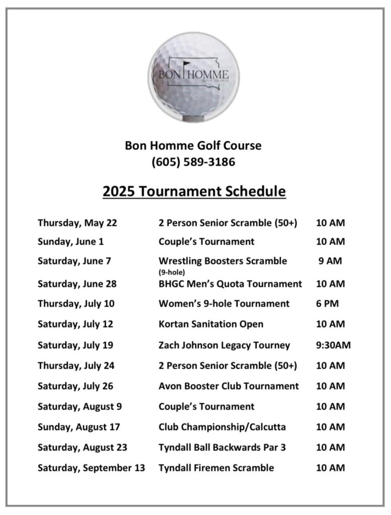tournament_schedule_2025 - Bon Homme Golf Website tournament_schedule